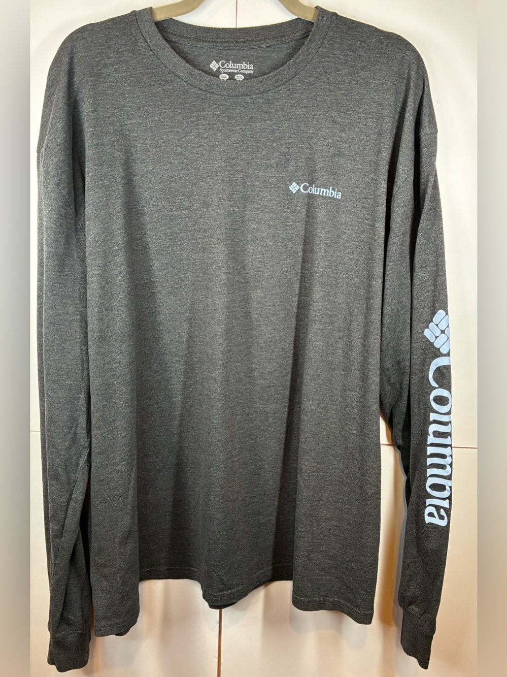 Columbia Long Sleeve Graphic Logo T-shirt Gray Mountain Graphic Men's XXL
